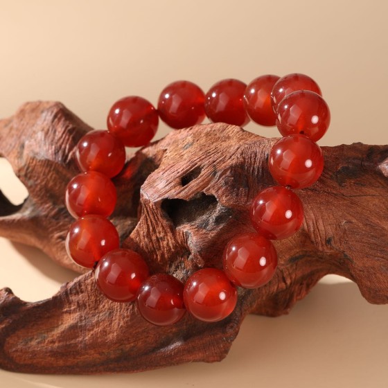 Natural Red Agate Bracelet